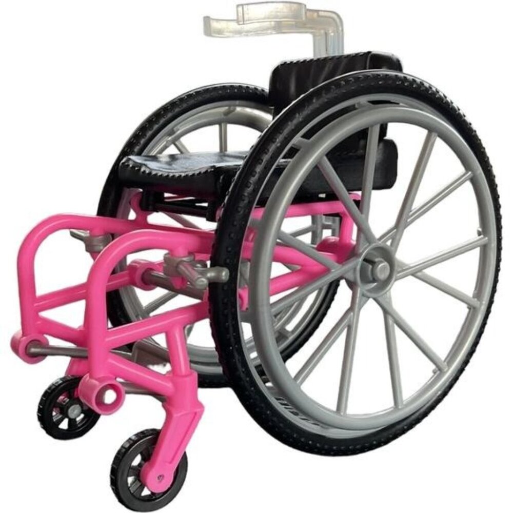Barbie Doll Wheelchair With Pink & Gray Frame